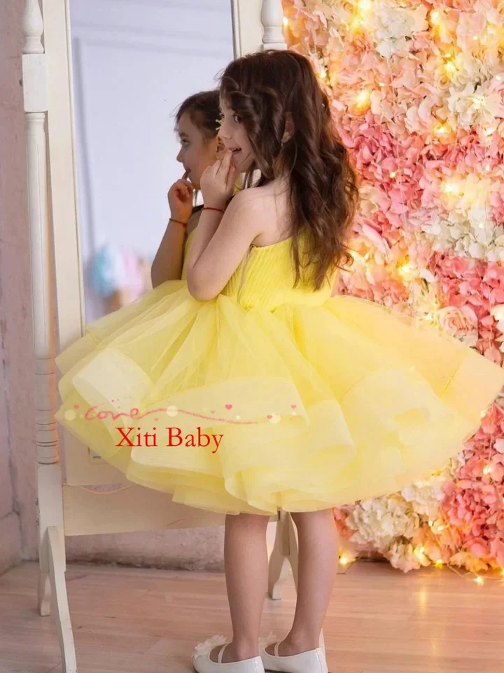 Luxurious Puff Baby Girls Dresses Tiered Infant Girls Birthday Party Gown Christmas New Year Dress Gift 1-11 Years