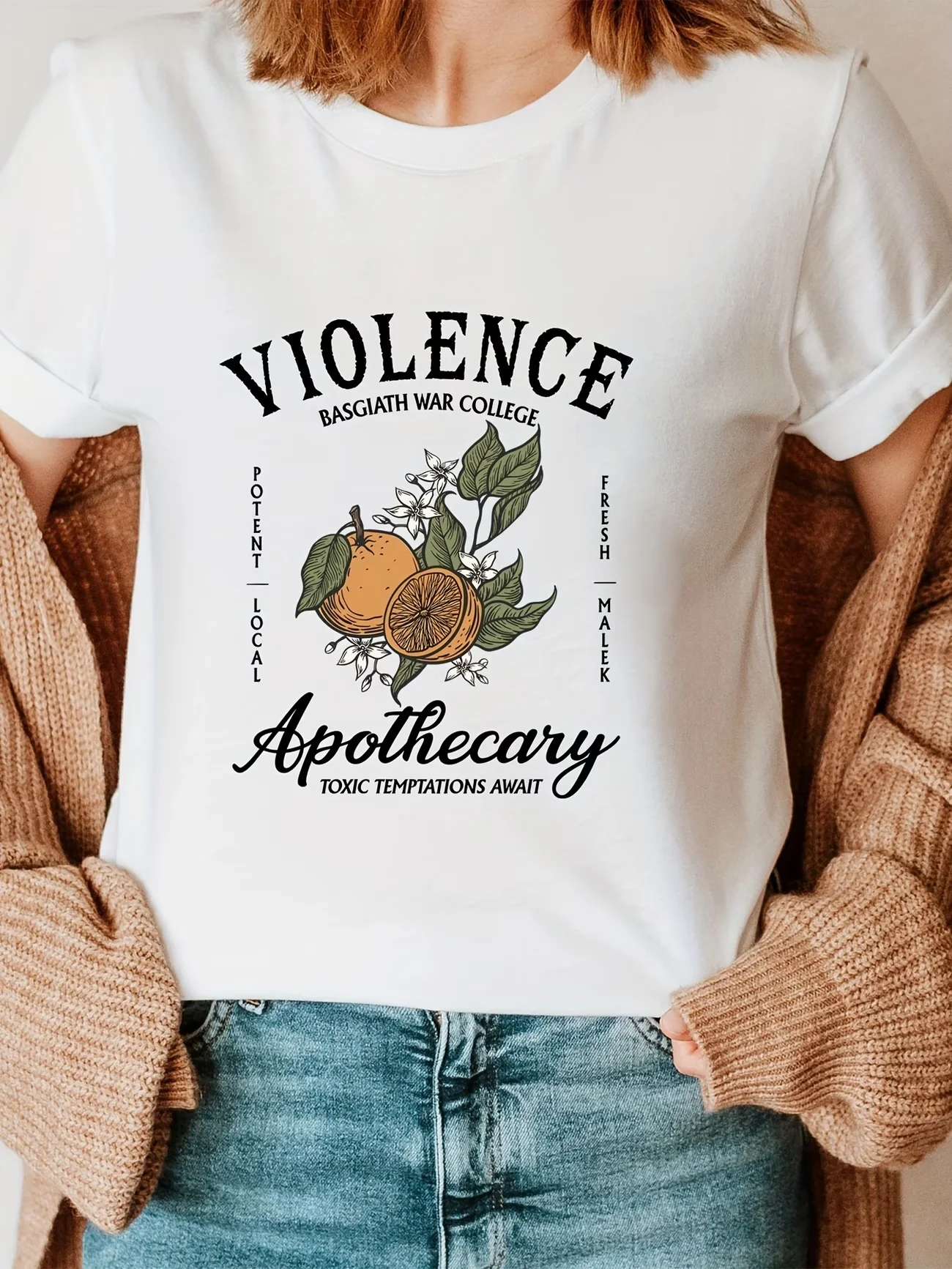Vintage Apothecary T-shirt Women Graphic Tee Fresh Malek Potent Local Print Summer Casual Short Sleeve Harajuku Style Retro Top