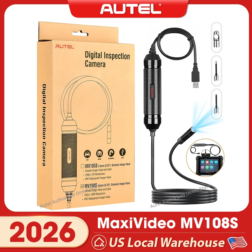 

Autel MaxiVideo MV108S Digital Inspection Camera 8.5mm USB Endoscope IP67 Waterproof 1920P HD Borescope Camera for Autel Tool/PC