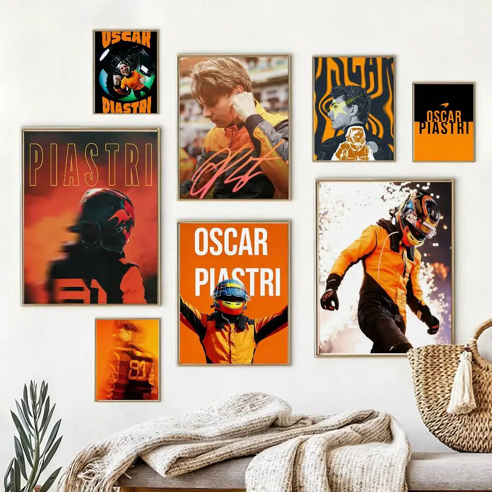 Driver O-Oscar P-Piastri Poster High Quality Dorm Living Room Aesthetic Wall Decoration Painting Stickers Gift