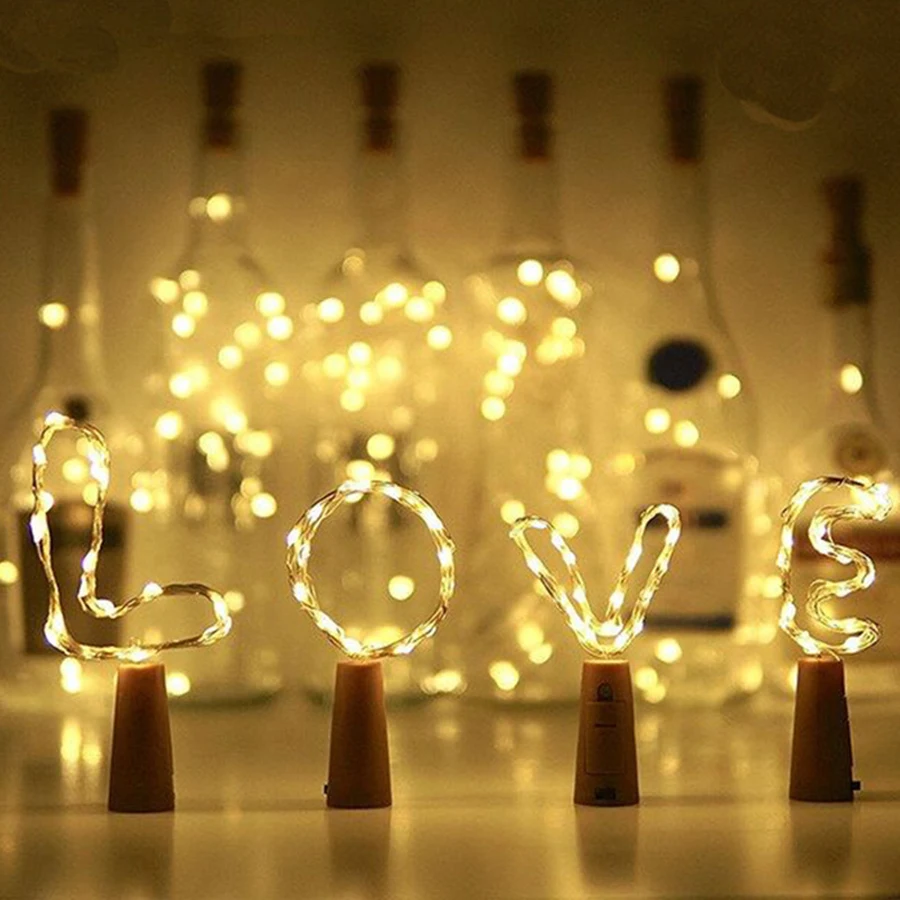 LED Tappo per bottiglia di vino Stringa di luce Filo di rame Luce artigianale Filo di rame per interni Luce Festival Luce decorativa per esterni