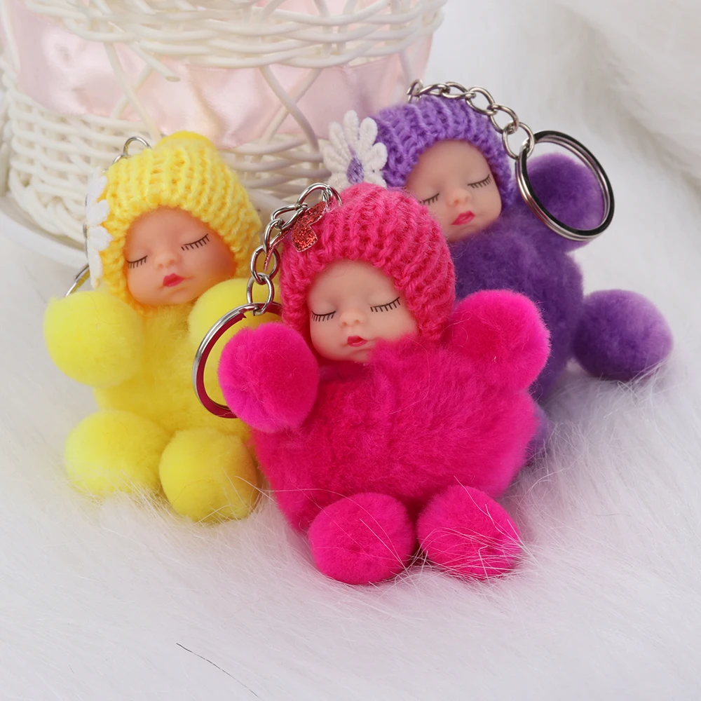 Porte-clés mignon en peluche pour bébé, 1 pièce, nœud papillon en peluche, pompon en fourrure, pendentif de sac pour femmes et filles, bijoux, jouets