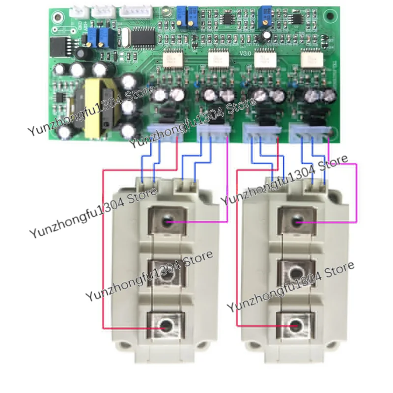 

Three phase four bridge arm sine wave IGBT module driver board