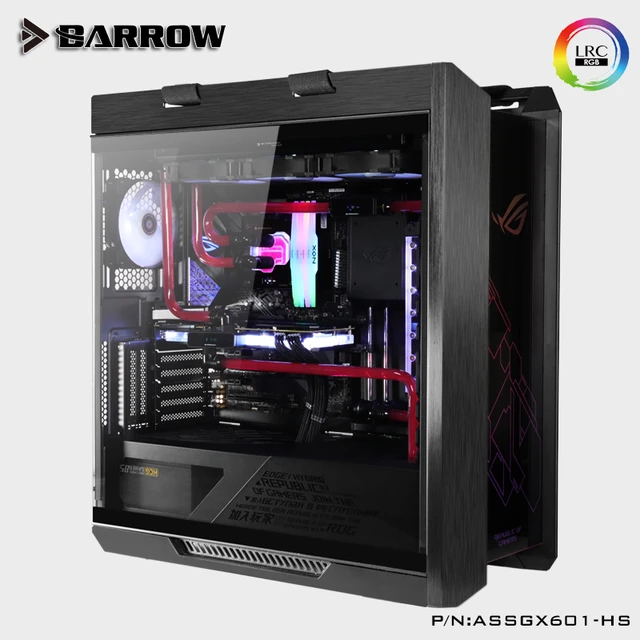 Barrow-rog strix helios gx601用の水冷キット,ケース/ラジエーター,cpuブロック,gpuブロック,ポンプ,リザーバー,rgbストリップ,ファン  - AliExpress