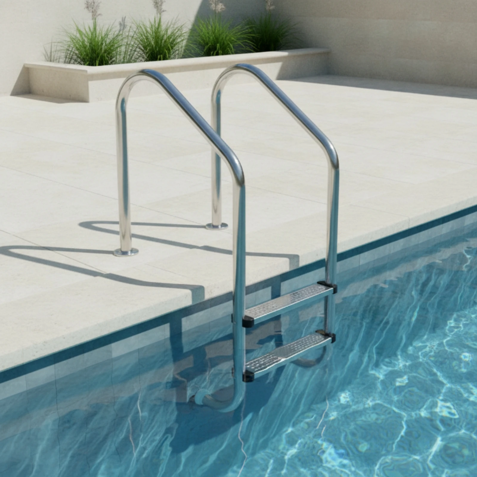 Stainless Steel Pool Ladder Long-Lasting 2-Step Pool Ladder Entry System Sturdy Stable for Thermal Pool