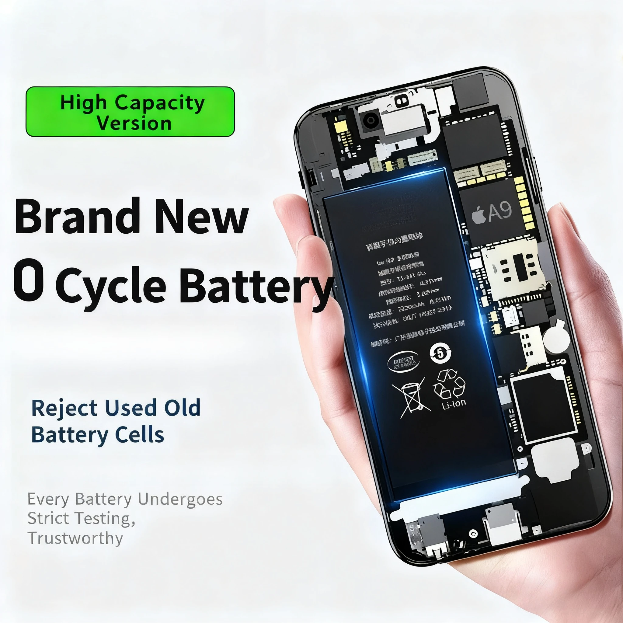 

Аккумулятор большой емкости для IPhone 6 6S 7 8 Plus 5 5S SE X XR XS MAX Сменный аккумулятор с инструментами Долговечный литий-ионный аккумулятор