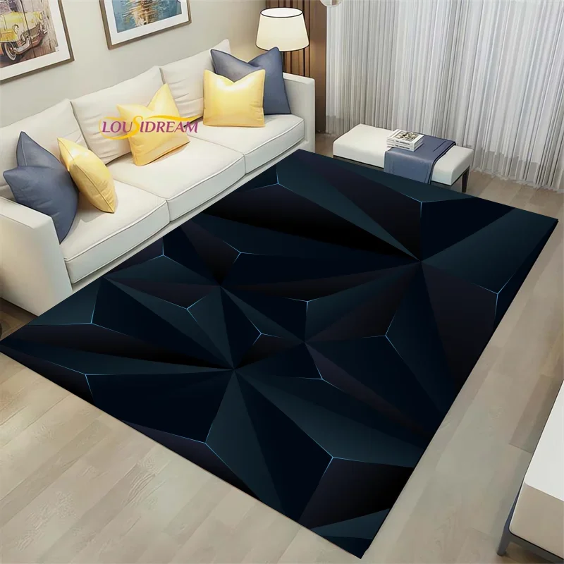 3D Geometric Carpet Neon Lights Rugs Hexagons Carpets for Home Play Gaming Room Decor Livingroom Bedroom Teens E-Sport Rug Mat