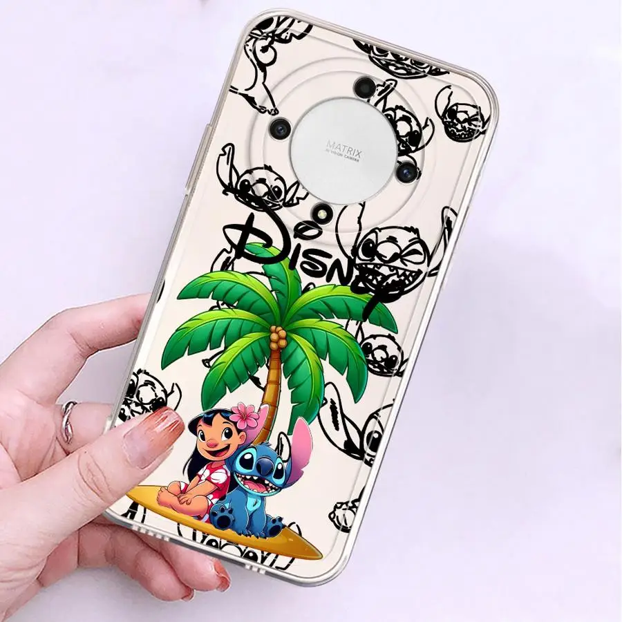 เคสฝาครอบใสสำหรับเกียรติยศ X9b X8b X9a X8 X7b 90 Lite X8a การ์ตูนดิสนีย์สติทช์