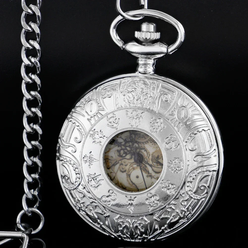 

NEW Brand Steampunk Hand Winding Mechanical Pocket Watch FOB Chain Alloy Pendant Classical Pocket Clock Men PJX1638