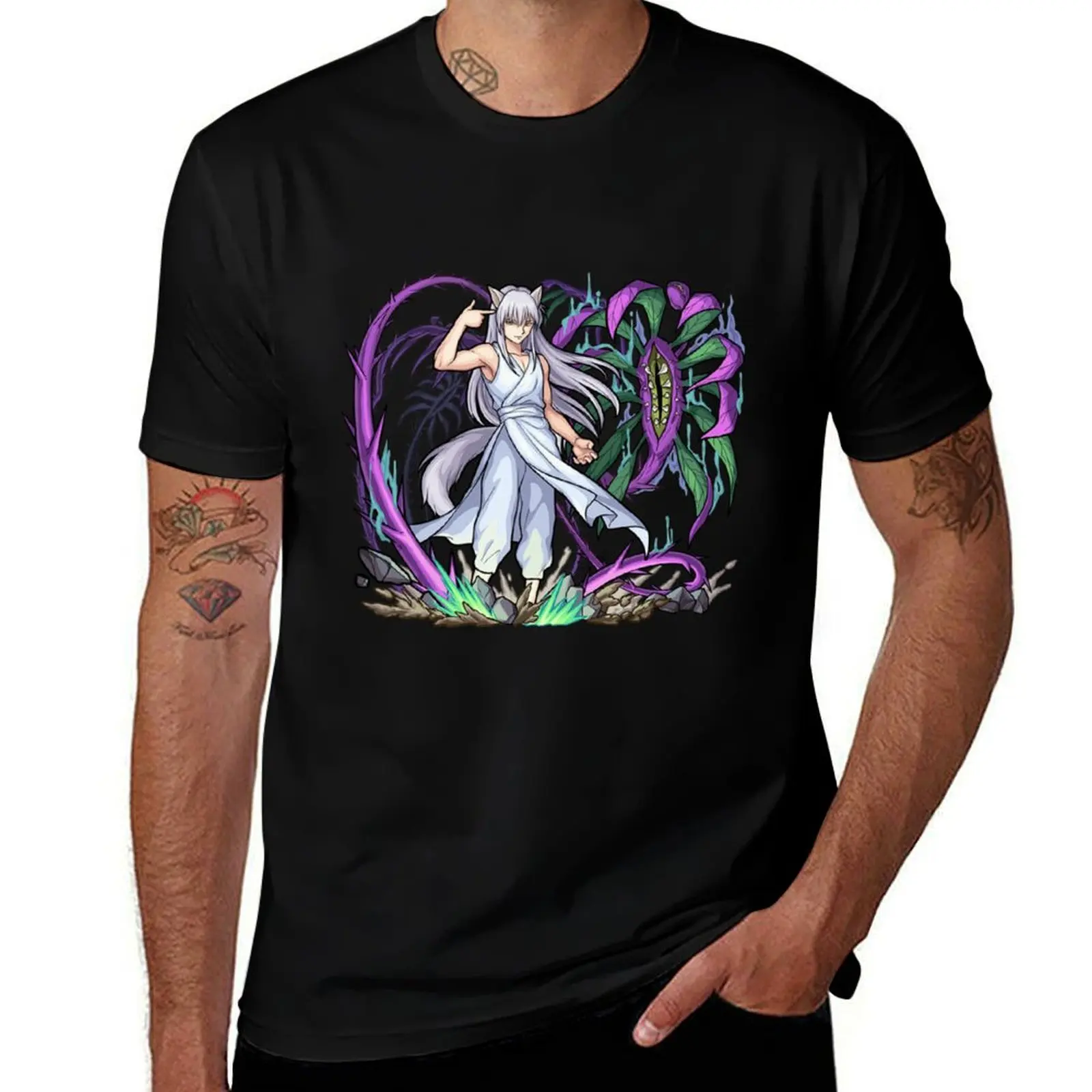 

Kurama Youko and the death tree Yu Yu Hakusho T-Shirt man t shirt heavy cotton man t shirt graphic T-Shirt