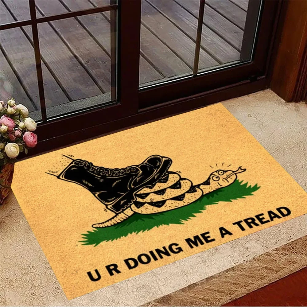 HX Funny Welcome Mats U R Doing Me A Tread Doormat Foot Stepped On Snake Door Mat Indoor Floor Mat New Home Gift Ideas