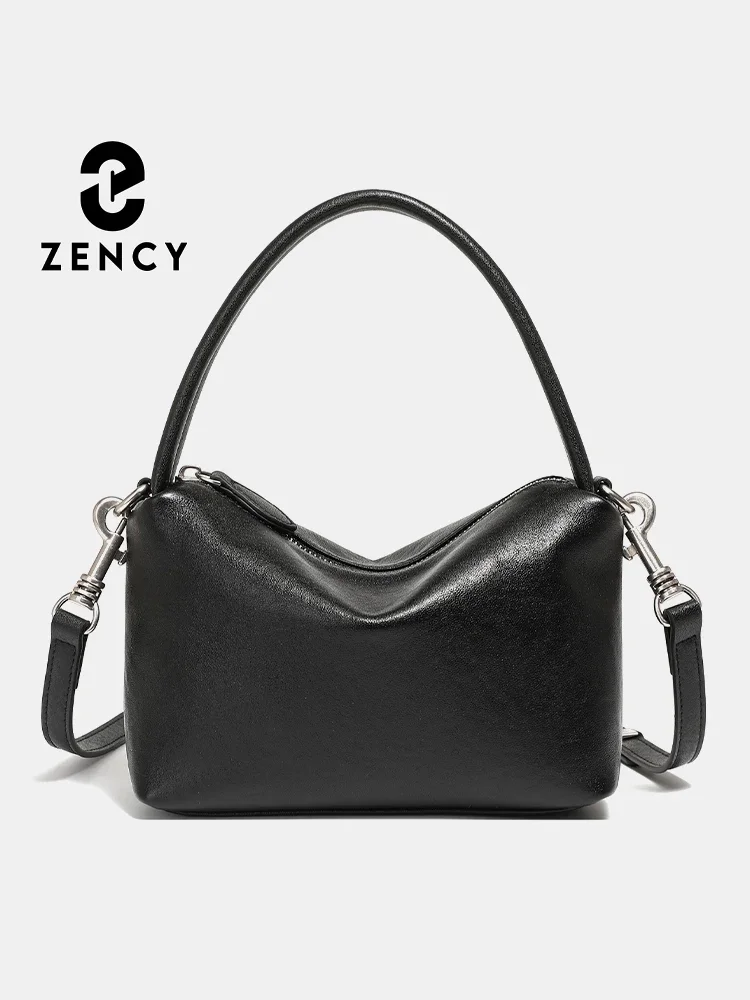 Zency Women's Mini Bag Purse New Genuine Leather Vintage Zipper Shoulder Bag