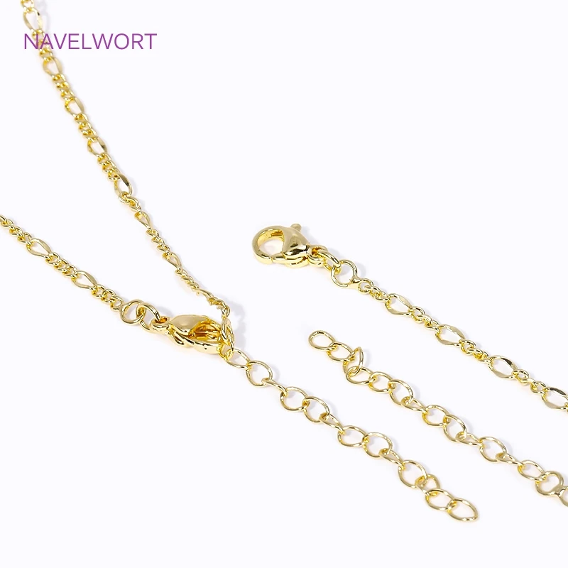 18K Gold Plated Oval Thin Chains For Necklace Making ,Brass Metal Lobster Clasp Chain,Fashion Jewelry For Women Wholesale