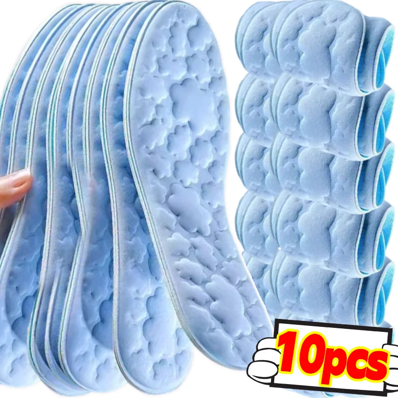 Atmungsaktive Kühlende Einlegesohlen aus Eisseide mit Wolkenkissen-Schaumstoff und Massagedornen für Barfußkomfort beim Gehen, Stehen und Arbeiten