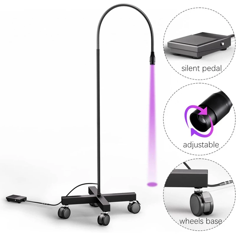 Floor UV LED Curing Lamp Foot Switch 10W Fast Dry Nail Polish Lash Glue Curing Beauty Salon Eyelash Extension Light