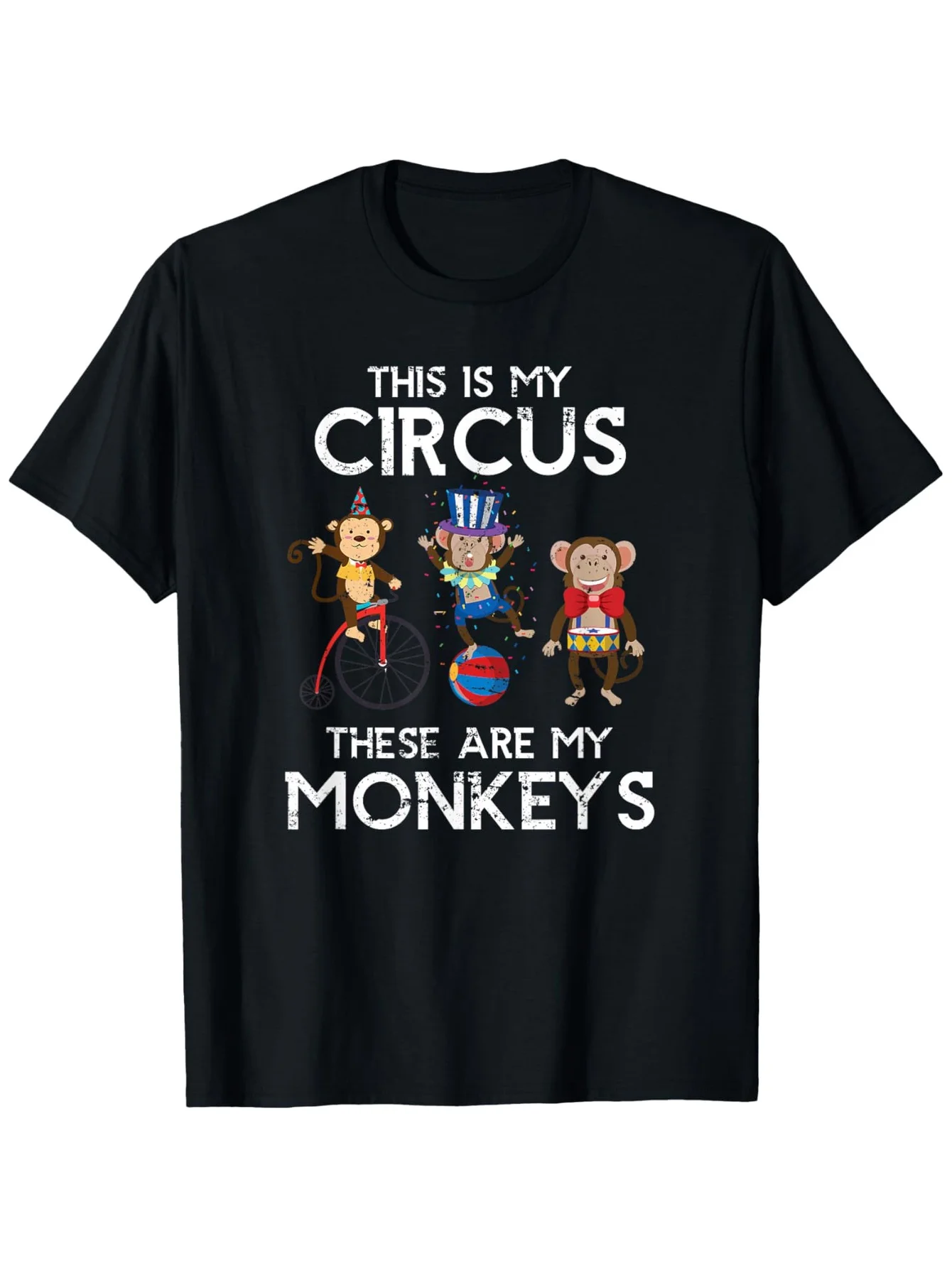

"This Is My Circus" Monkeys T-Shirt - 100% Cotton, S-XXXL Colorful Cartoon Casual Tee