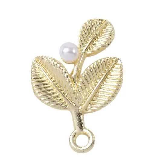 100Pcs set Ins wind fresh lily green leaf camellia handmade earrings, alloy pendant DIY material