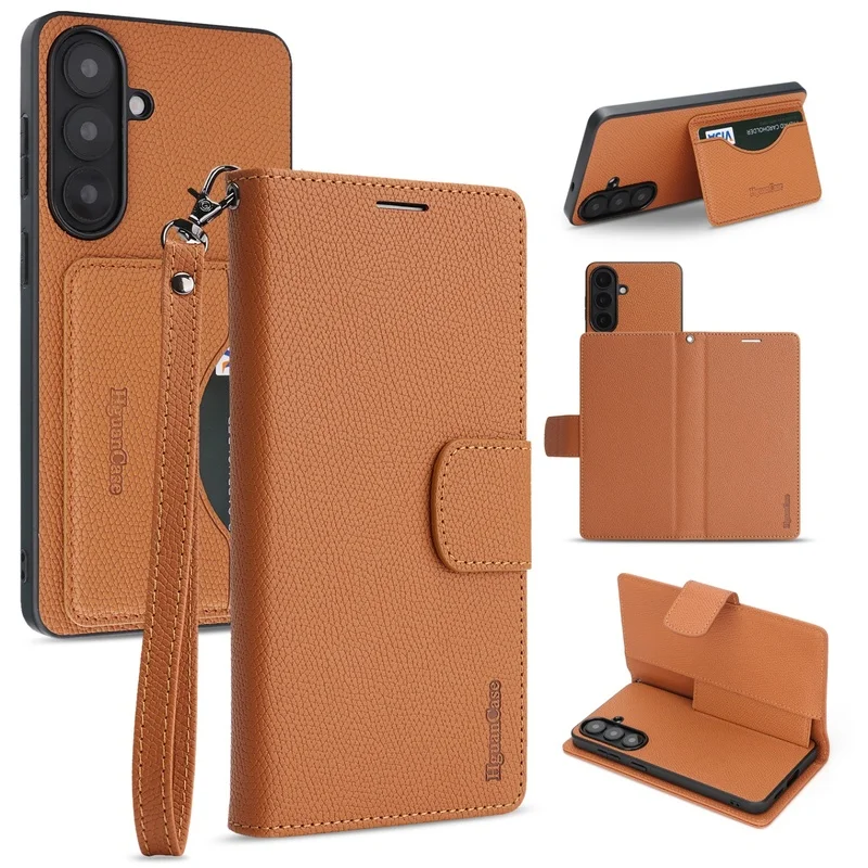 PU Leather Wallet Case for Samsung Galaxy A57 A56 A55 A37A36A35A27A26 A17 A16 A15, Detachable Flip Cover Card Slots Wrist Strap