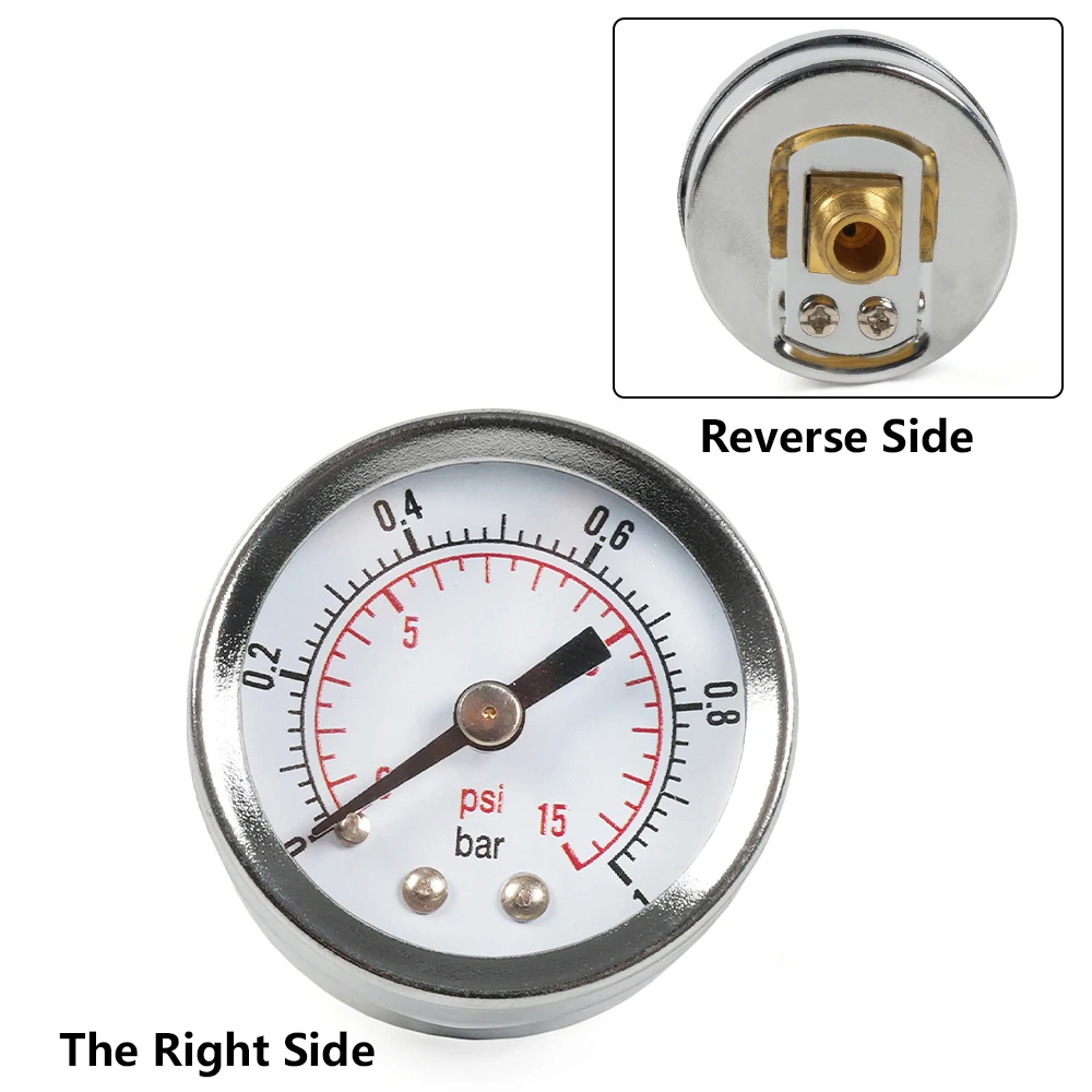 Манометр топлива из нержавеющей стали 0-15PSI, разъем 1/8NPT 3/8NPT, манометр масла с двойной шкалой для систем топливных форсунок CAP026