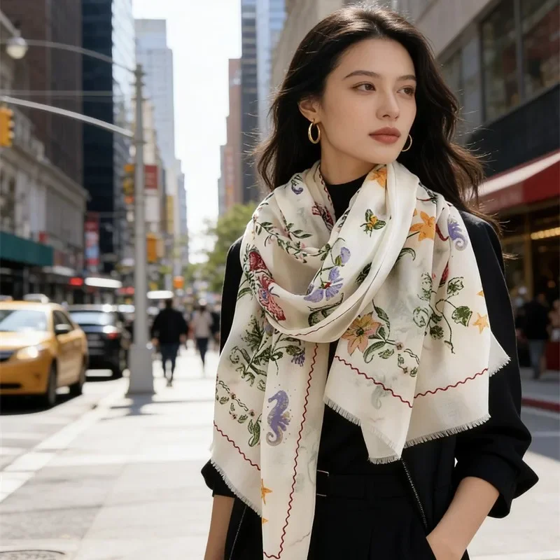 100% Wool Shawl Unisex Winter Warm Accessory Shoulder Cover Luxury Pashmina Thick Woolen Scarf Warmth Large Wrap Elegant Stoles