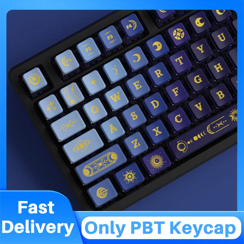 starry sky pudim keycaps pbt oem perfil 122 teclas teclado conjunto para mx switch gaming teclado mecanico tampa de chave personalizada 01