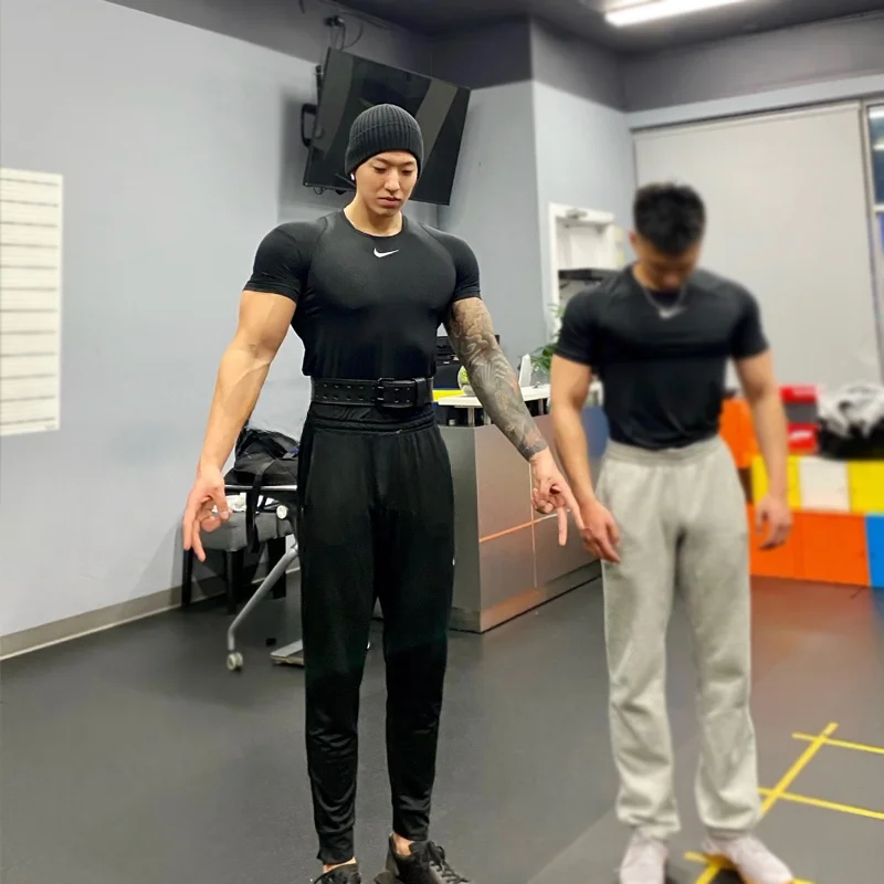 

Men's Training Sports Pants Pure Cotton Breathable Warm Casual Large Size Bla Faionable Urban Sle Loose Straight Leg Tr...