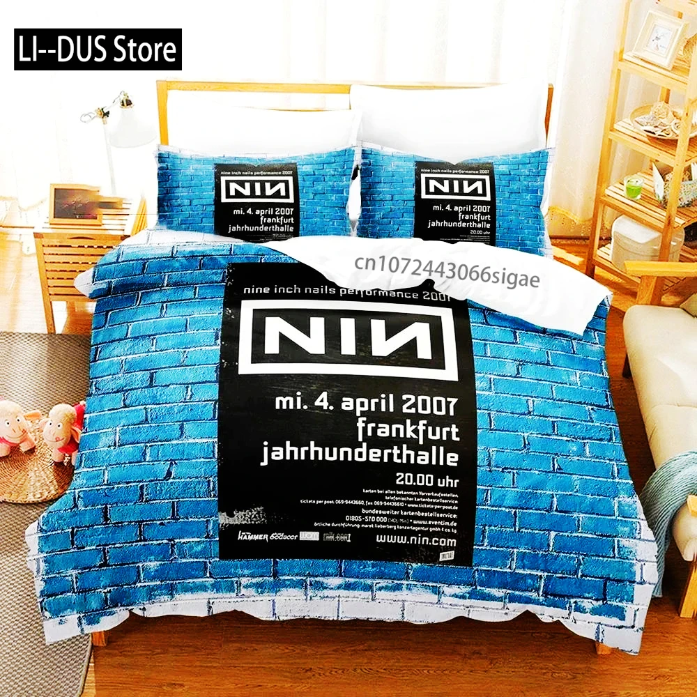 

3D Printed Nine Inch Nails NIN Bedding Set Duvet Cover Bedroom Comforter Single Twin King Size Quilt Cover Home Textile