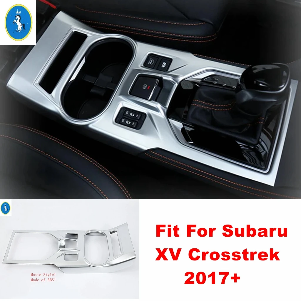 

Car Center Control Gear Shift / Water Cup Holder Decor Frame Interior Accessories Cover Trim For Subaru XV Crosstrek 2017 - 2021