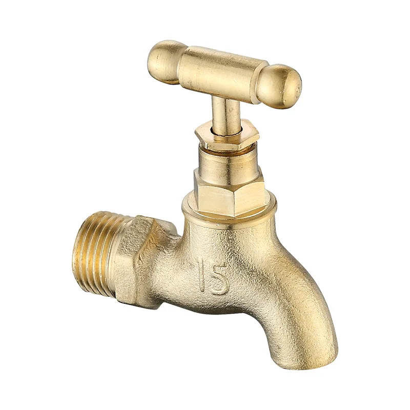 1PC Brass Bibcock Basin Faucet Tap 1/2\' and 3/4\' Outdoor Mop Pool Single Cold Tap