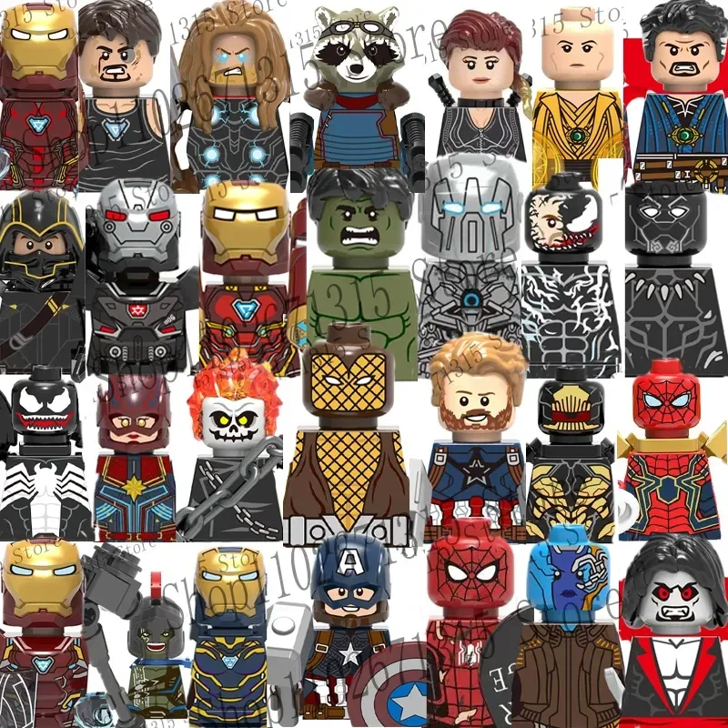 Bloques de Construcción de Superhéroes de Marvel Avengers, Iron Man, Doctor Strange, Hulk, Thanos, Spider-Man, Venom, Hawkeye, Juguetes de Ladrillos