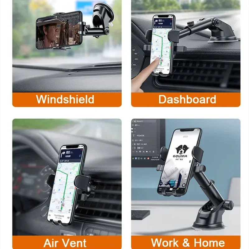 2024 NEW Universal Sucker Car Phone Holder 360° Windshield Car Dashboard Mobile Cell Support Bracket for iPhone Samsung Xiaomi