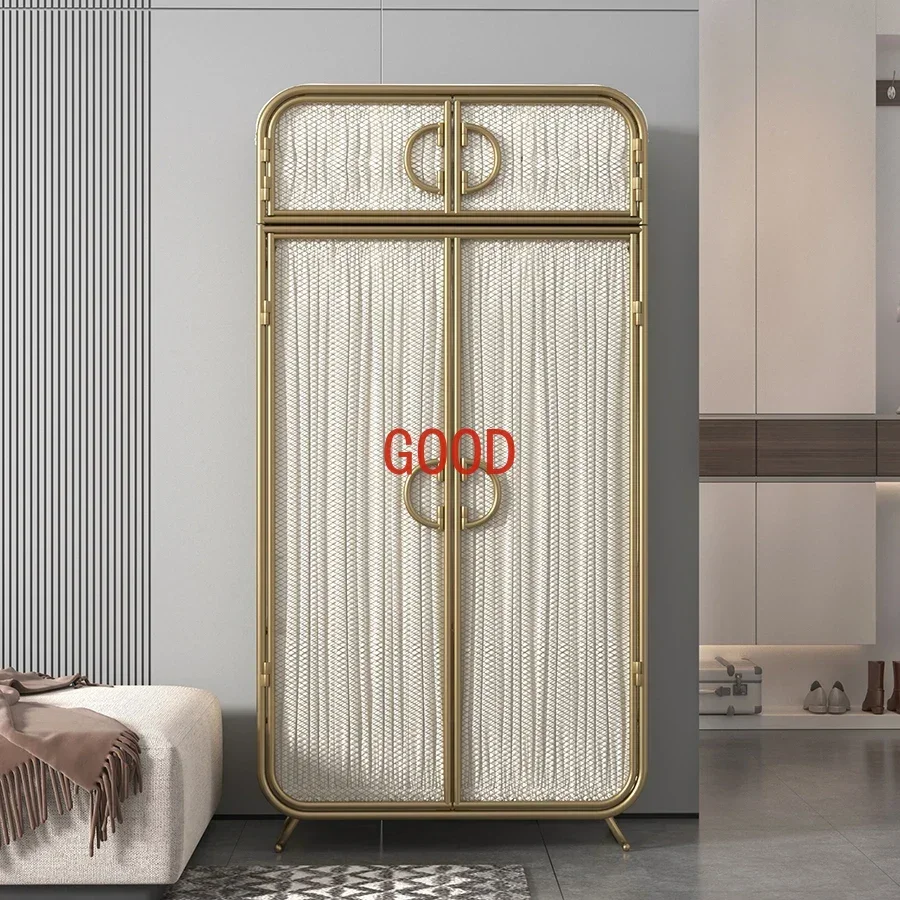 

Women Wardrobe Canvas Moving Wheel Organizer Girl White Vintage Nobs Moldproof Storage Closet Jewelry Box Kast Bedroom Furniture