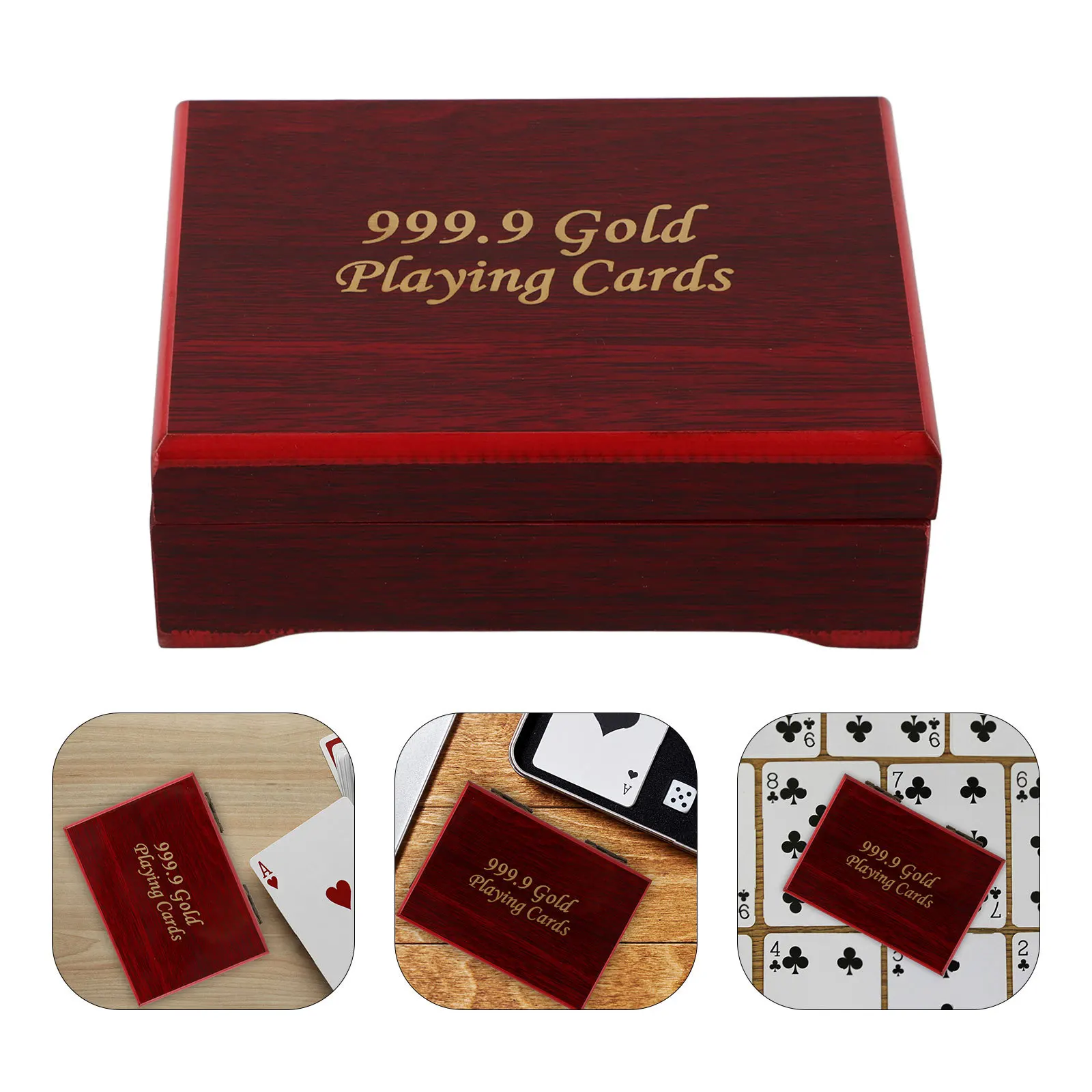 

Vintage Wooden Poker Box Portable Storage Case Simple Look Design Delicate Workmanship Durable Practical Excellent Gift
