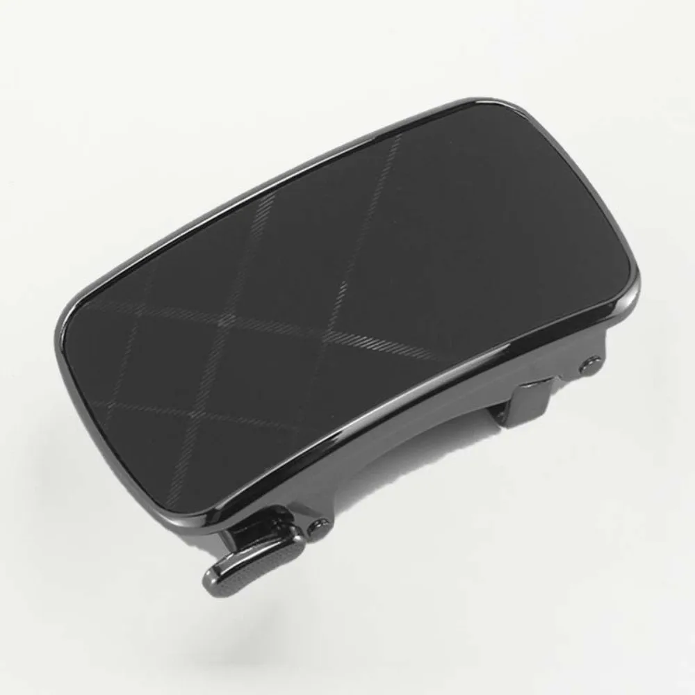 سبيكة واسعة حزام مشبك أسود 3.5 سنتيمتر الرجال سبيكة حزام مشبك استبدال الملحقات الملمس حزام التلقائي أبازيم الطرف #3