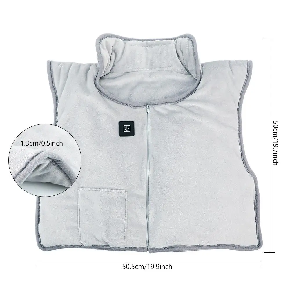 USB Heated Heated Shawl 3 Temperature Settings Heat-resistant Shoulder Neck Warmer Protective Shoulder Blanket