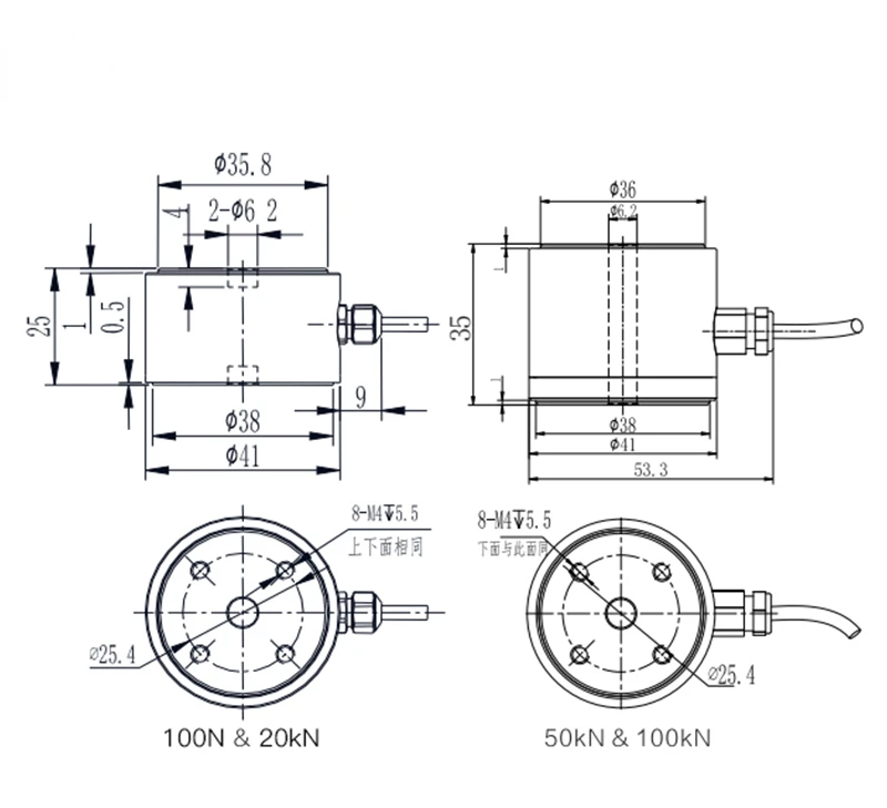 for New Energy Column Force Sensor Tension and Pressure Bidirectional Load Module 200kg Medical At8602