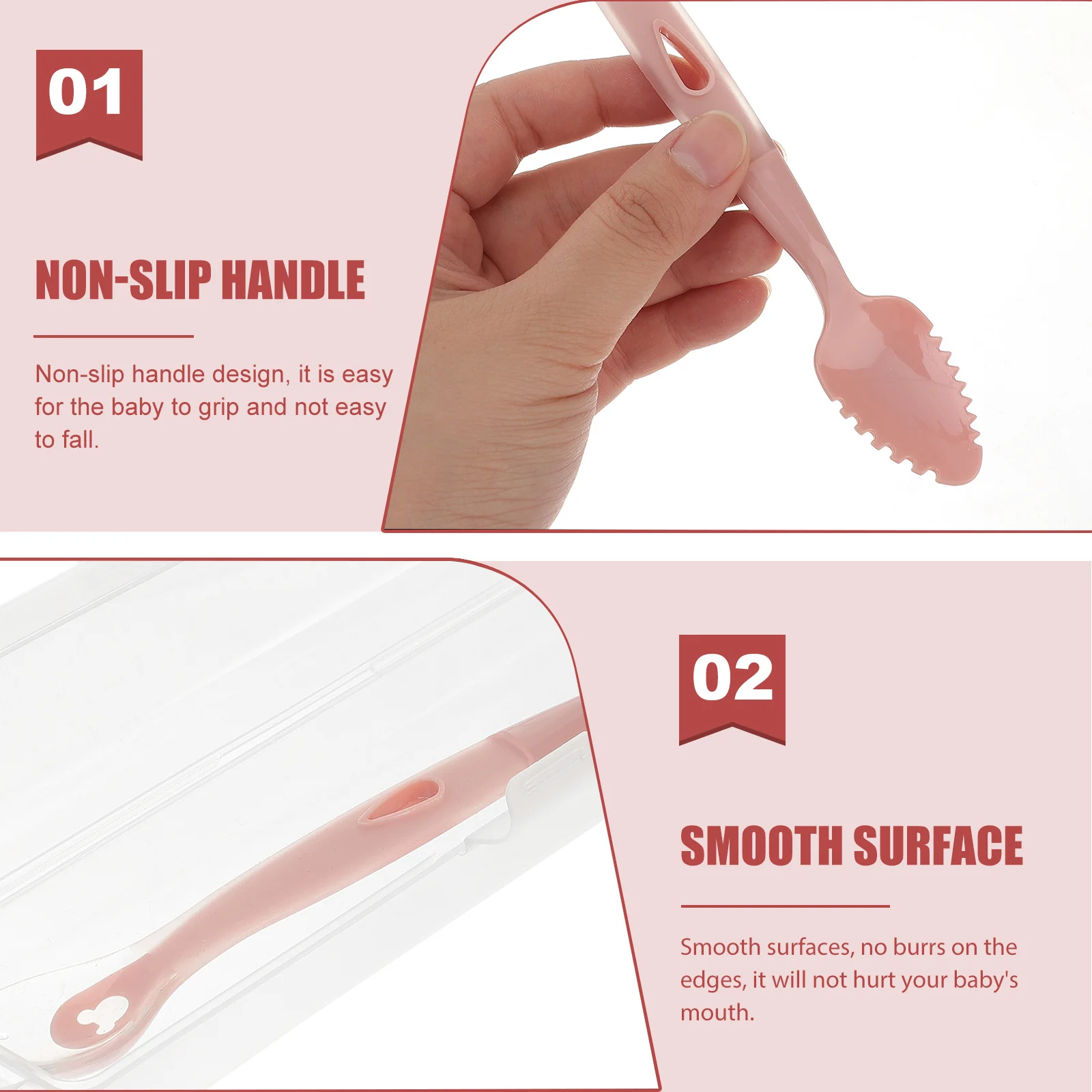 

1Pcs Baby Feeding Spoon Double-Head Fruit Supplementary Feeding Tool with Compact Storage Box Practical Accessory