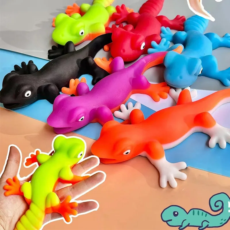 Colorful Stretchy Lizard Squishy Toys Soft Stress Relief Fidget Toys Goodie Bag Stuffers Classroom Prizes Birthday Party Favors