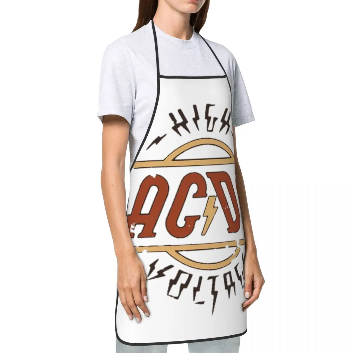 Women Men Chef Apron AC-DC Rock Music Band Merch Baking Aprons Adjustable Water & Oil Resistant