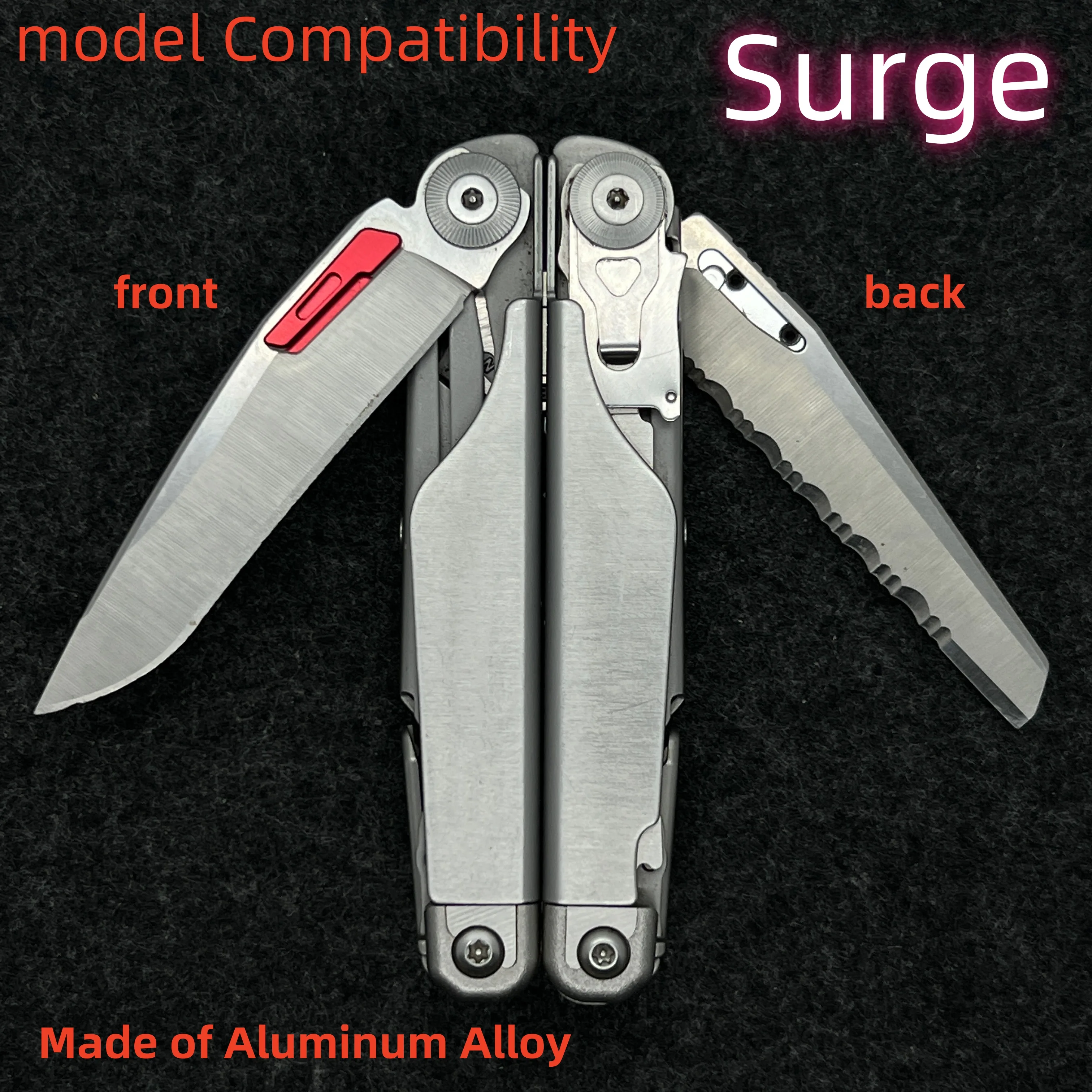 Aluminum Alloy Thumb Grip Push Button For Leatherman Surge Main knife and serrated knife DIY Accessories