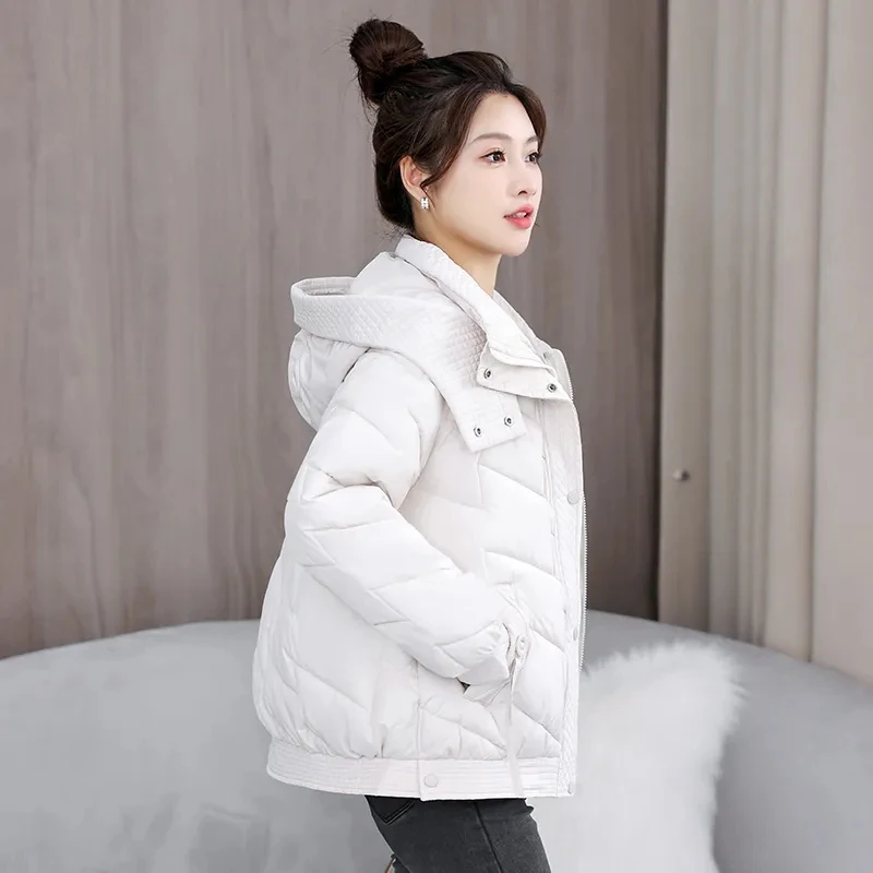 Hooded Down Cotton-Padded Jacket Women's New Cotton-Padded Jacket Autumn/Winter 2024 Fashionable And Slim  And Warm Jacket