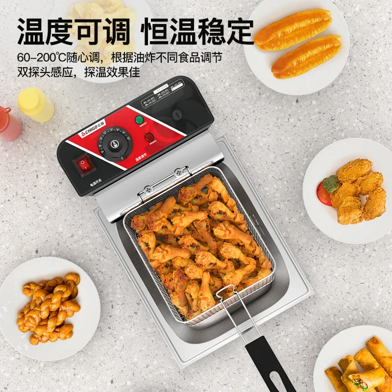 Chigo – friteuse électrique commerciale 220V, simple et Double réservoir pour chips de poulet, beignets, stand de nourriture, Machine à collation AB