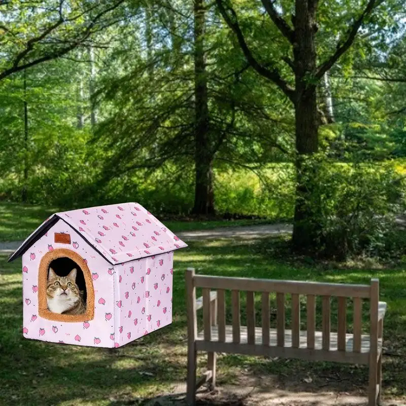 

Warm Pet Condo Removable Soft Pet House Cute Foldable Detachable Pet Puppy Indoor Outdoor House Pet Kitten Puppy Sleeping Bed