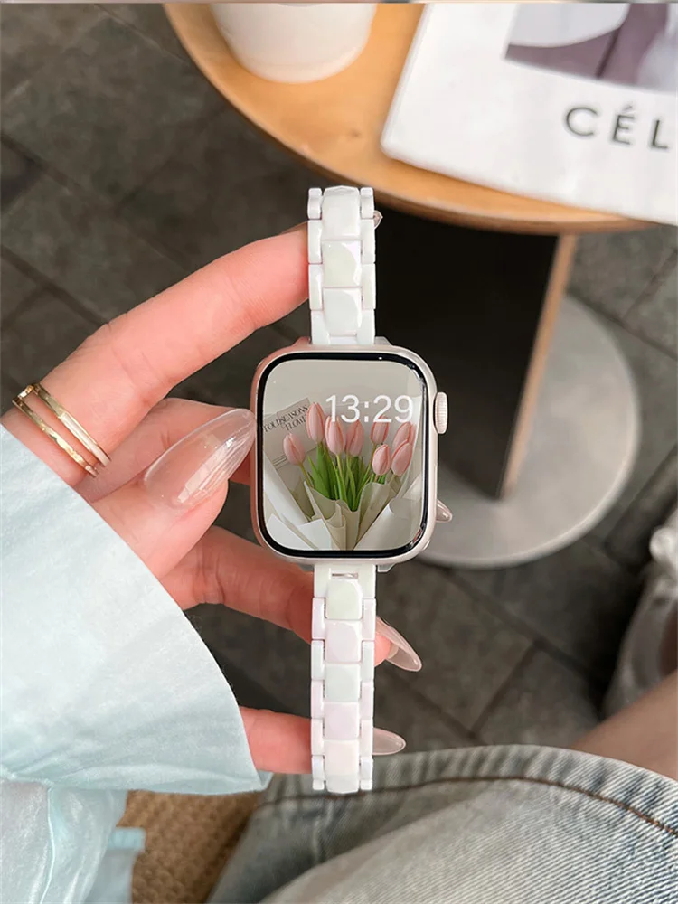 Slim Laser Colorful Strap For Apple Watch Band Ultra2 49mm 45mm 44mm 41 42 38 40 Correa Clear Band For Iwatch Series 9 8 SE 7 6