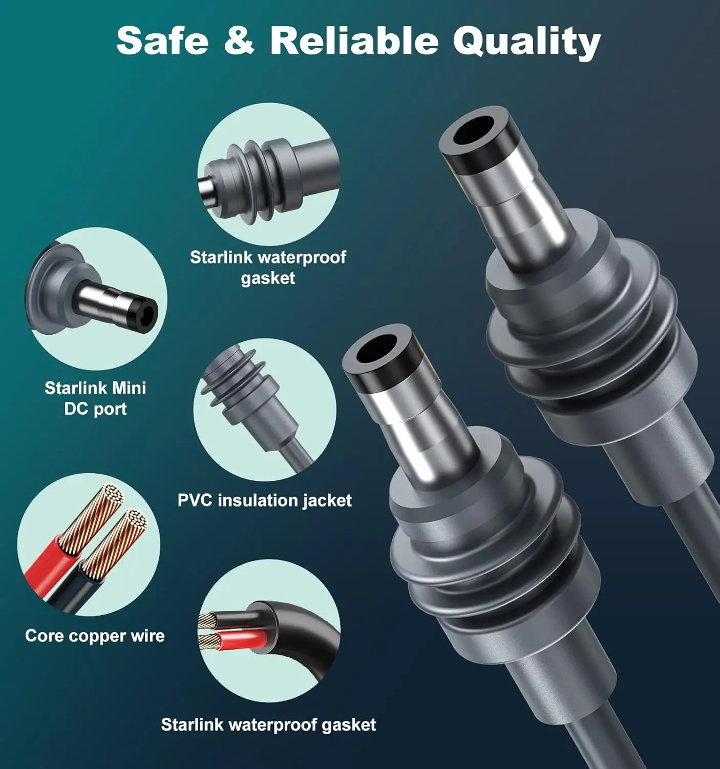 Kabel Ethernet 2 w 1 do Starlink Mini, 9.84FT/3M, kabel zasilający do Starlink Mini, zamienny kabel zasilający, wodoodporne akcesoria — zdjęcie produktu 5