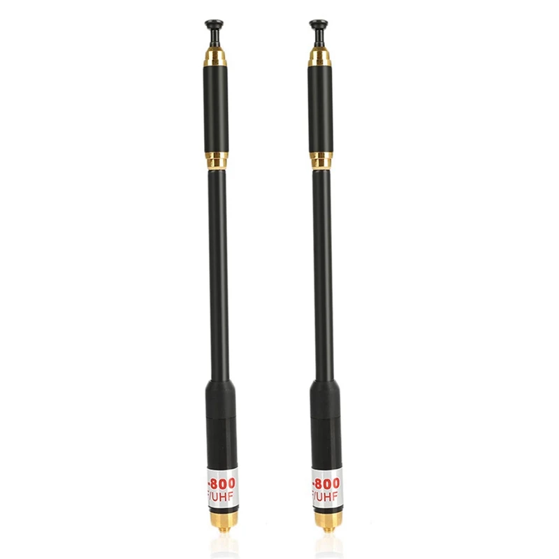 2X AL-800 144/430Mhz SMA-F High Gain Telescopic Antenna For PRYME Kenwood HYT BAOFENG