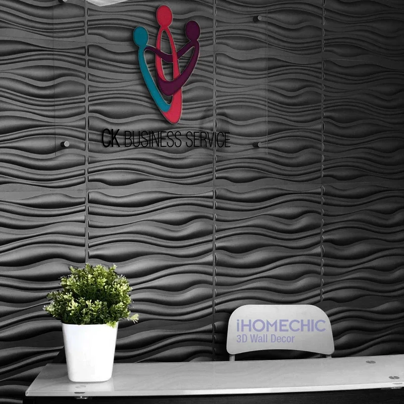 30x30cm Waves 3D Wall Panel wave Diamond Design Non self-adhesive plastic tile 3D wall sticker living room Bathroom wall paper