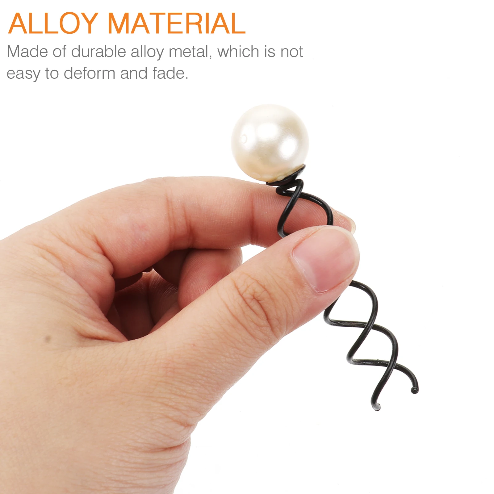 

10pcs Pearl Hair Clip Spiral Coil Lightweight Comfort Women Bridal Hairpin Occasions Wedding Party Prom Birthday Styling