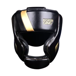 Casco da boxe in Pu completamente coperto bambini Muay Thai Training Head Protector Sparring Boxing Headgear attrezzature da palestra Taekwondo HeadGuard