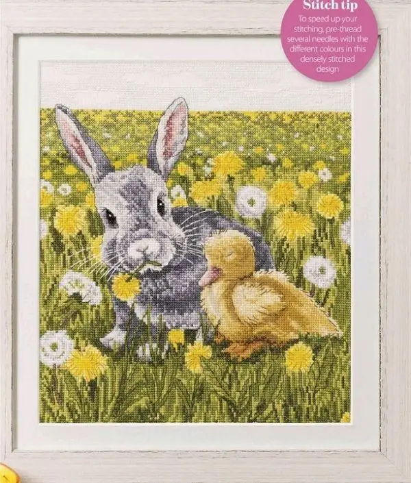 

Fat Rabbit and Duck 35-38 Embroidery Kits,Cross Ktitch Kits,Cotton Frabric DIY Homefun self hand Embroidery Needle Work